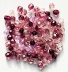 100 4mm Faceted Amethyst Firepolish Bead Mix